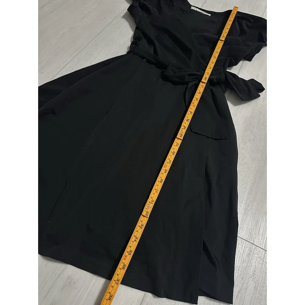 Diane Von Furstenberg DVF Mini Black Wrap Dress Cap Sleeve Sz‎ 8 Black